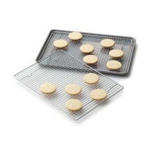 LibertyWare Professional Cross Wire Cooling Rack Half Sheet Pan Grate-16-1/2 X 12 """" Drip Screen (Sæt på 2) 16-1/2 """" X 12 """" Sølv