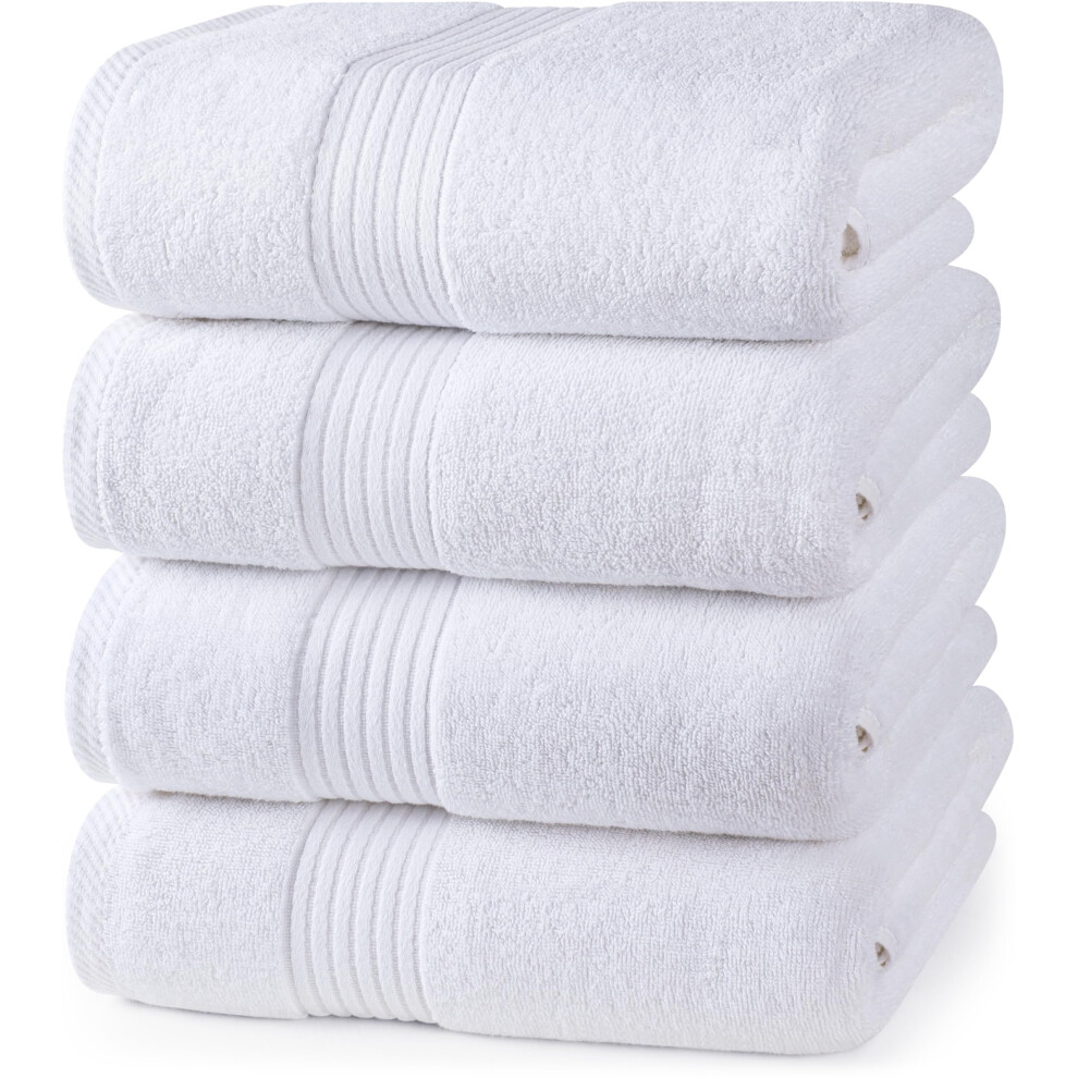 Utopia Towels 4 Pack Bath Towels Set  (27 x 54 Inches) 100% Ring Spun Cotton  Quick Dry  Highly Absorbent  Soft Feel Towels  Perfect for Daily Use (Wh-image-OPC-PFSBNNZ-NEW