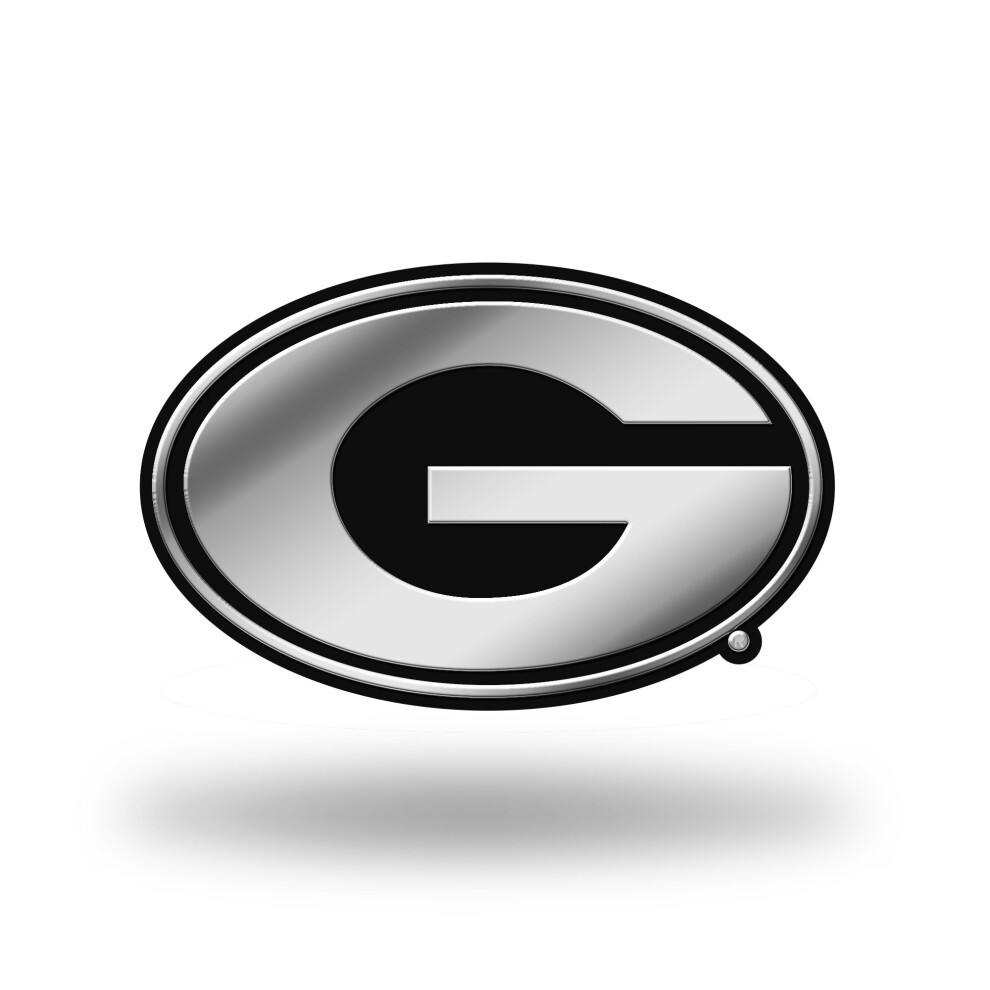 Rico Industries Ncaa Georgia Bulldogs Chrome Finished Auto Emblem 3D Sticker Silver 094746802561