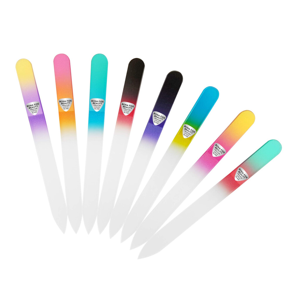 Bona Fide Beauty Glass Nail Files Glass Fingernail Files For Gentle Manicure Nail Care Expertly Shape Nails & Enjoy A Smooth Finish - 8-Piece Premiu