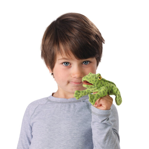 Folkmanis Mini Kikker Vingerpop Pluche Groen 1 EA 2
