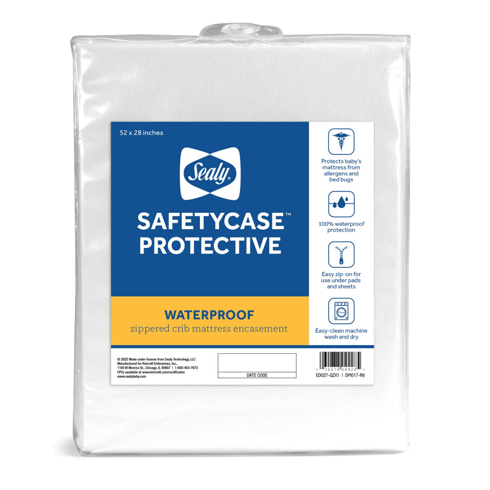 Photos - Mattress Cover / Pad Sealy SafetyCase Protective Waterproof Fitted Zippered Toddler Bed and Baby Crib Mattress Encasement Protector Noiseless Mac