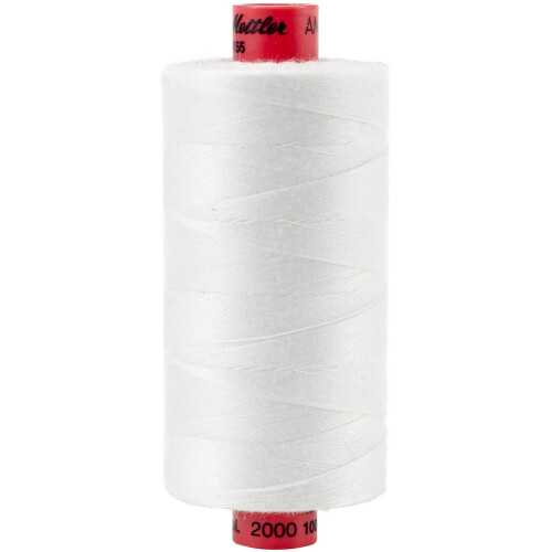 Mettler 9155-2000 Metrosene 100 % Core Spun Polyester Thread 1 097 yd Valkoinen