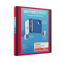 Staples 807711 1,5-Inch 3-Ring Καλύτερος Φάκελος Κόκκινος (18369)