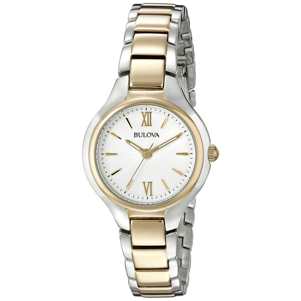 Bulova Ladies' Classic Dress 3-Hand Quartz Stainless Steel Watch  Two Tone Gold  28mm Style: 98L217