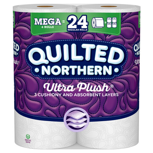 Quilted Northern Ultra Plush 3-στρώσεων Τουαλέτας, Mega Ρολά, 6 Τεμάχια (Συσκευασία 1)