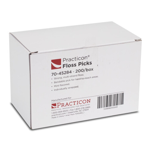 Practicon Minzgeschmack Zahnseide Picks, einzeln verpackt, 200 Stück 2