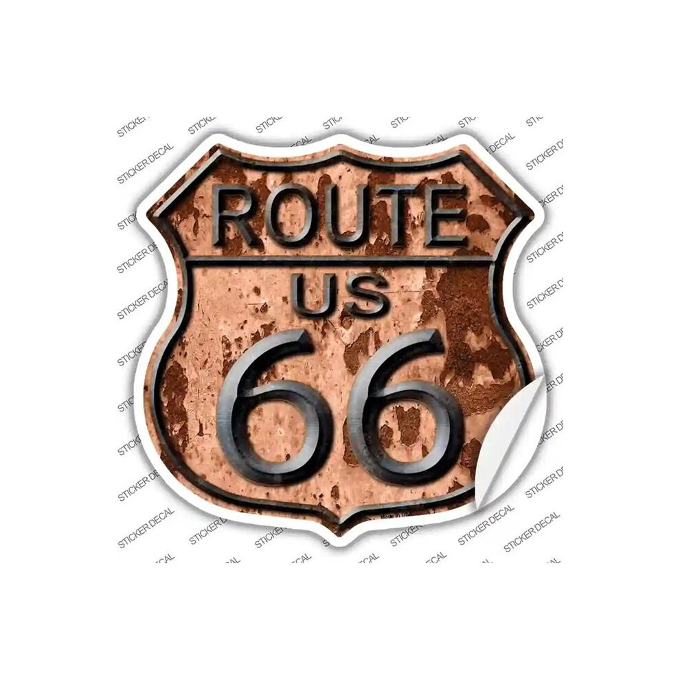 Smart Blonde Hs-485S-L Route 66 Rusty Novelty Highway Shield Sticker Decal - Large 731997861113