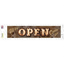 Smart Blonde K-822s-M Were Open Come in Bulb Lettering Novelty Narrow Sticker Decal - Medium