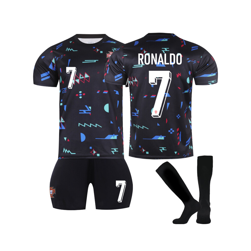 Qinyuchen (28(150-160Cm)) Comfortable 2425 Portugal Ronaldo #7 Training Suit With Socks