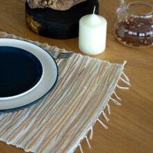 Natural Placemats and Coasters Water Hyacinth Natural Placemat Natural Tiger with Fringe