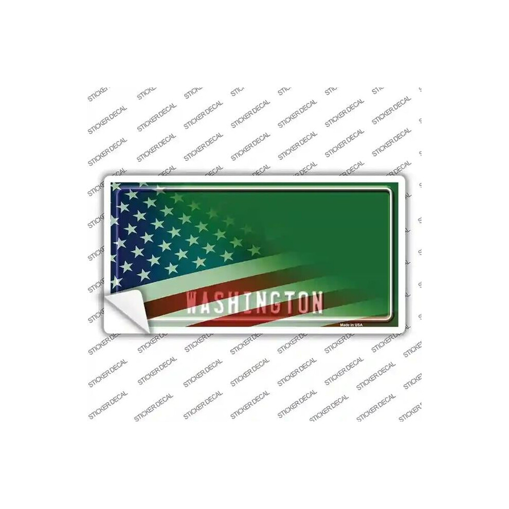 Smart Blonde Lp-12472S-Xl Washington Half American Flag Novelty Sticker Decal - Extra Large 731997952644