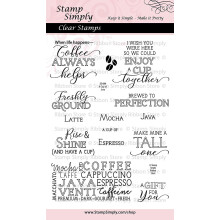 Stamp Simply A Cup of Java Coffee Espresso Latte Mocha 4x6 tommer ark