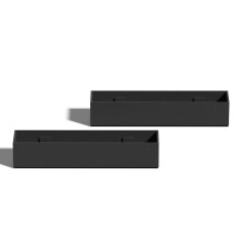 Veradek Forma-serie trog kunststof plantenbak 32'' L x 3.5'' B x 3'' H in zwart, 2-pack