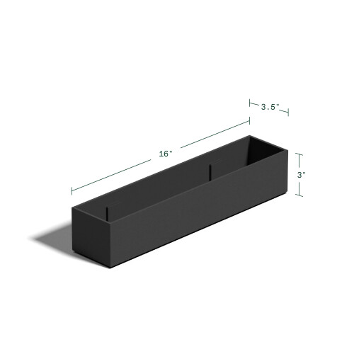 Veradek Forma Σειρά Τροχιάς Πλαστικός Γλάστος, 32'' L x 3.5'' W x 3'' H, Μαύρος, 2 Πακέτο 2
