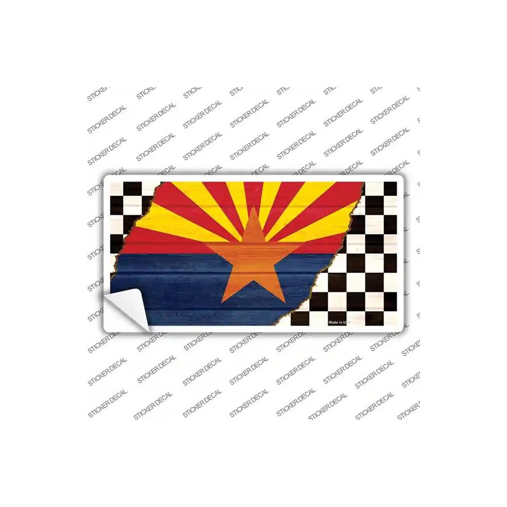 Smart Blonde Lp-13688S-S Arizona Racing Flag Novelty Sticker Decal - Small 731997953788