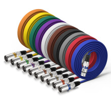 EBXYA XLR Cable 15 Feet 10 Color Packs- XLR Male to Female for Audio Mixer Microphone
