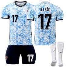 (XS(160-165CM)) Comfortable 2425 Portugal Away R.LEÃO #17 Training Suit With Socks