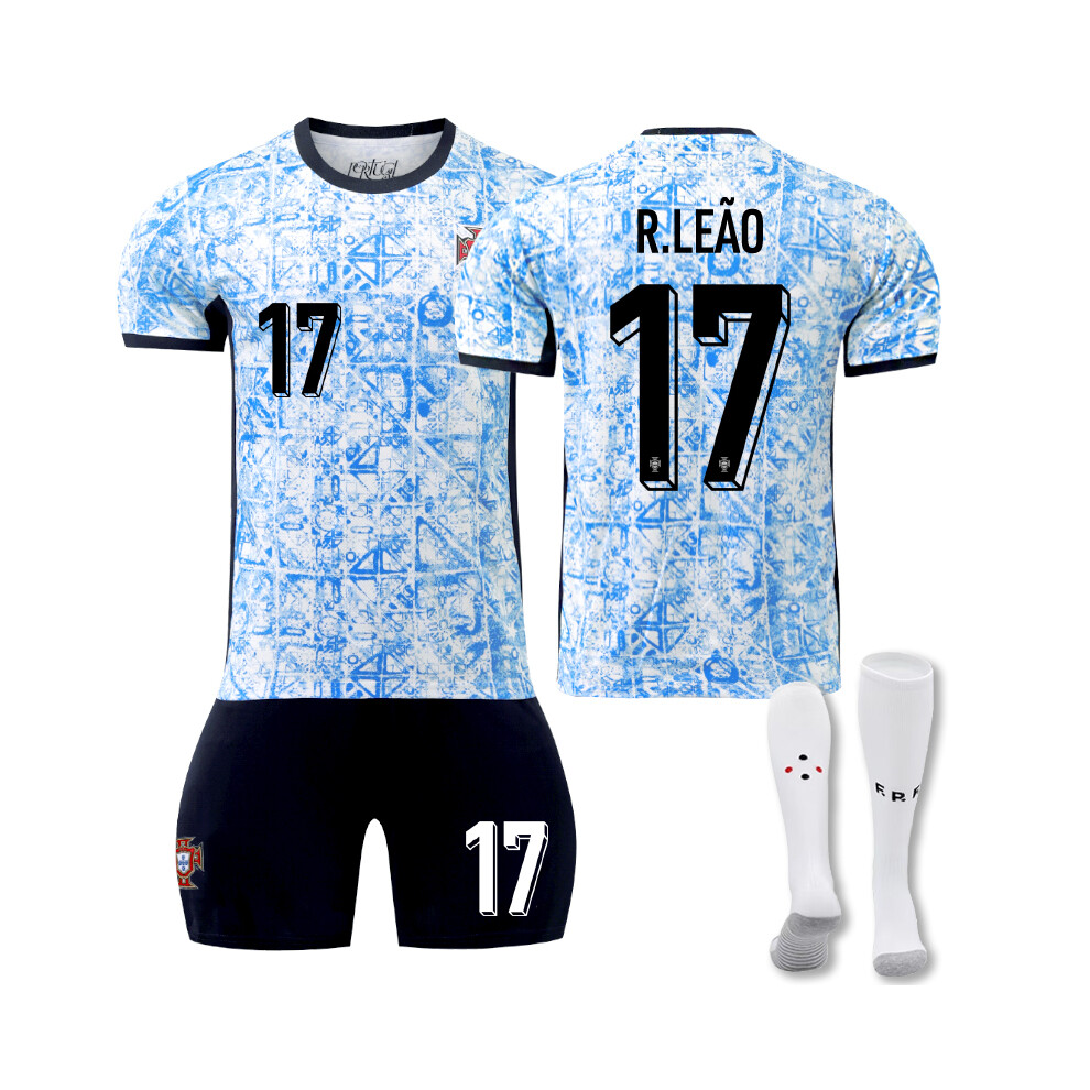 Qinyuchen (Xs(160-165Cm)) Comfortable 2425 Portugal Away R.leão #17 Training Suit With Socks