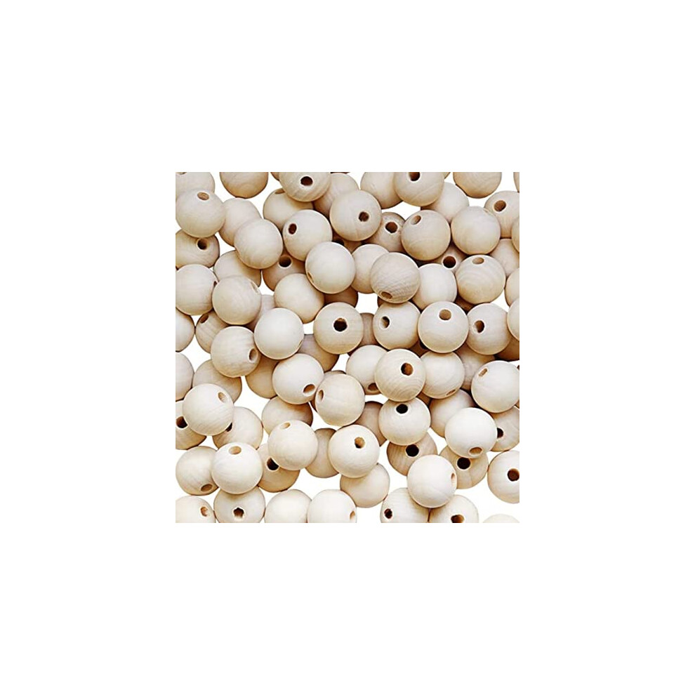 Dnhcll 100 Stuck 16 Mm Runde Holzperlen In Naturfarbe, Diy-Schmuckzubeh?R, Holzperlen, Streuperlen Fur Die Herstellung Von Diy-Schmuck, Armbander-image