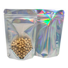 BAT Pack Resealable Stand Up Zipper Lock Bags Heat Seal Pouches Gusset Bottom Clear Foil Food Storage Packaging Bag (50 3.3x5.1 inch)