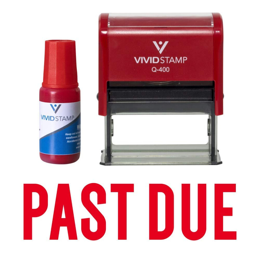 Classic Past Due Self Inking Rubber Stamp Combo with Refill (Red Ink) - X-Large-image-OPC-PFMSWG7-NEW