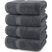 Serviettes d'utopie 4 Pack Pack Prime Bath Towels Set (27 x 54 pouces) 100% anneau file coton 600gsm leger et serviettes de sechage rapide tres a