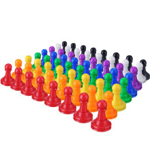 64 stuks bordspellen stukken veelkleurig plastic pion schaakstukken 1 inch tafelblad stukken bulk voor bordcomponent tafelblad markers accessoires