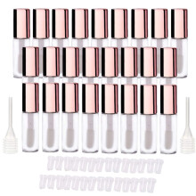 LTKJ 25 Pack 1.2 mL Pretty Empty Lip Gloss Tubes Containers Clear Mini Refillable Lip Balm Bottles with Rubber Inserts and 3pcs Transfer Pipettes fo