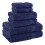 Conjunto de Toalhas 6 Peças 100% Algodão Turco Macio e Absorvente, Azul Marinho 5