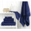 Conjunto de Toalhas 6 Peças 100% Algodão Turco Macio e Absorvente, Azul Marinho 2