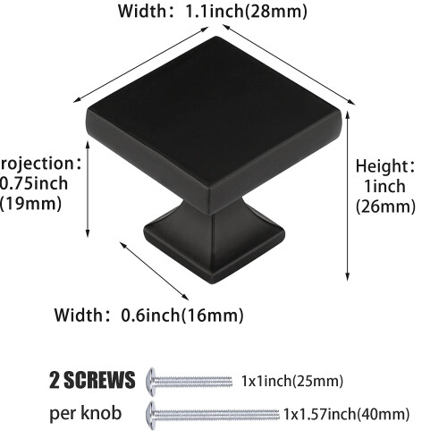 Peaha Black Knobs for Kitchen Cabinet Black Cabinet Knobs 6 Pack - PH6785BK Black Drawer Knobs Cabinet Hardware Black Knobs for Dresser Drawers 1
