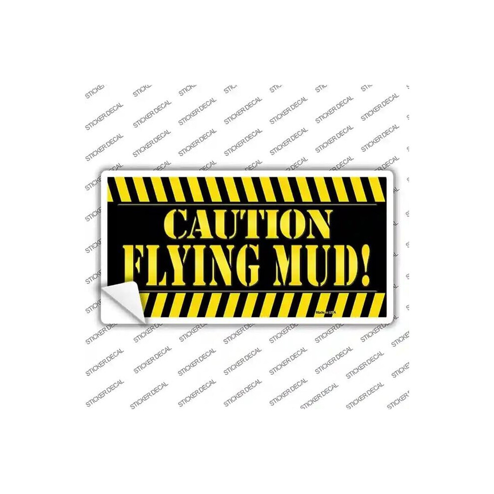 Smart Blonde Lp-10745S-S Caution Flying Mud Novelty Sticker Decal - Small 731997957380