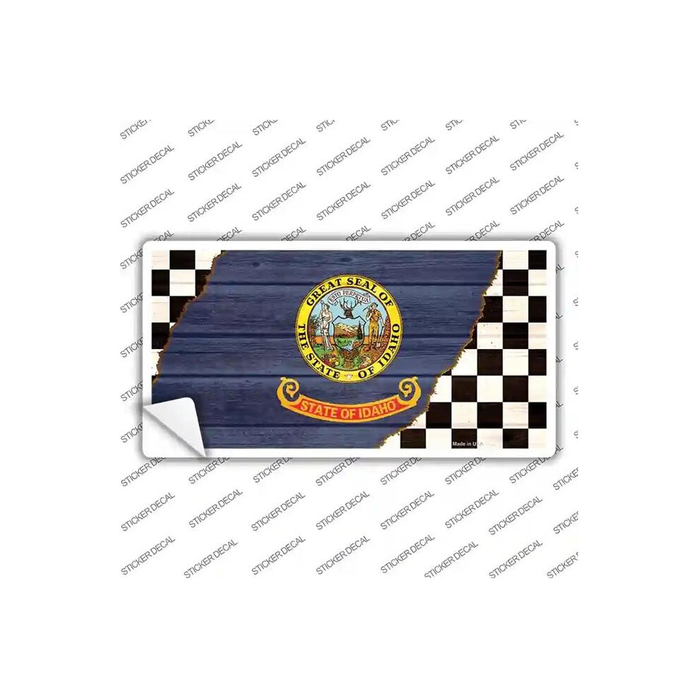 Smart Blonde Lp-13697S-S Idaho Racing Flag Novelty Sticker Decal - Small 731997957533