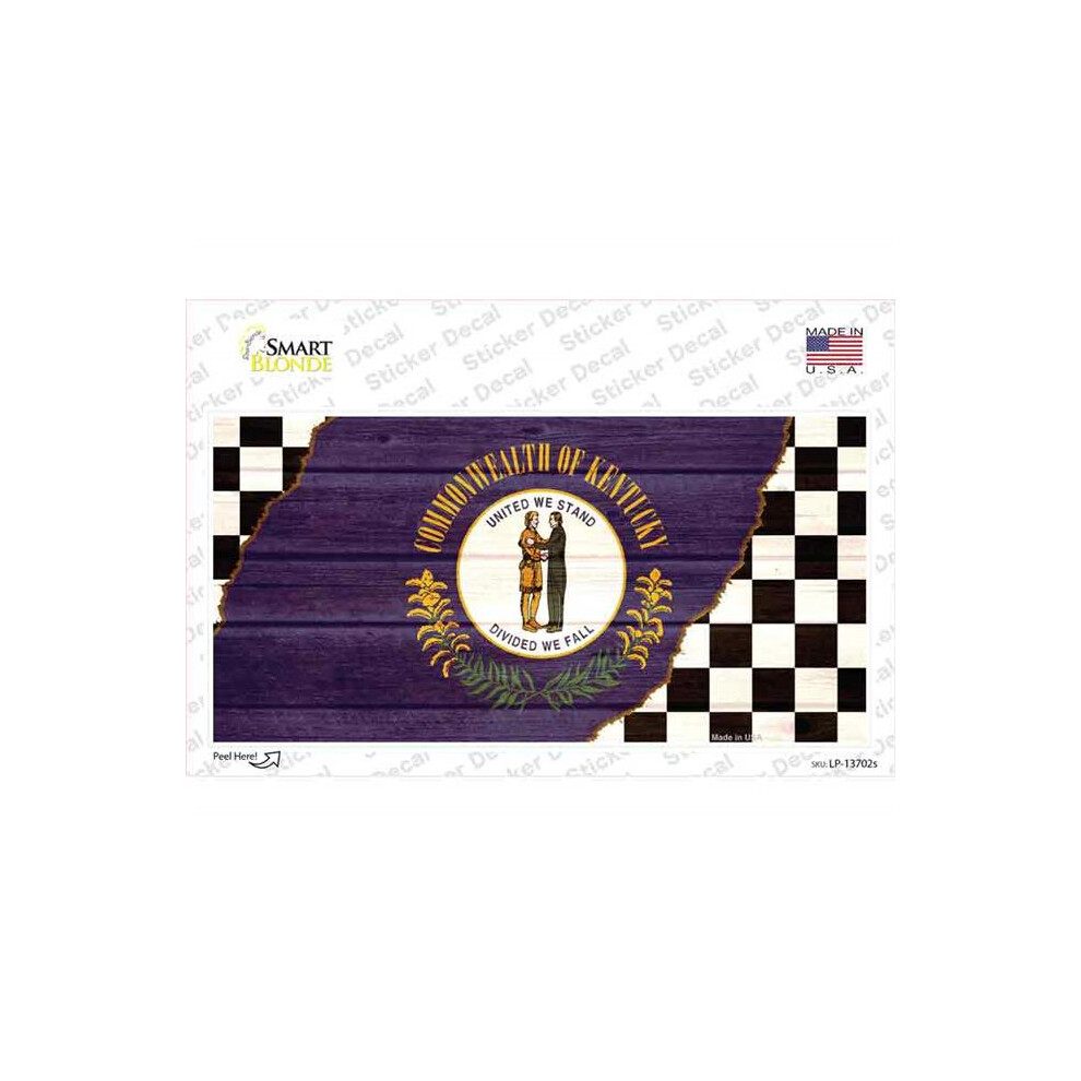 Smart Blonde Lp-13702S-M Kentucky Racing Flag Novelty Sticker Decal - Medium 731997957557