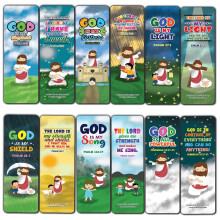 Religious Bookmarks for Kids - Super Hero (60 Pack) - Perfect Gift Away for Sunday School and Ministries - Church Memory Verse Sunday School Rewa