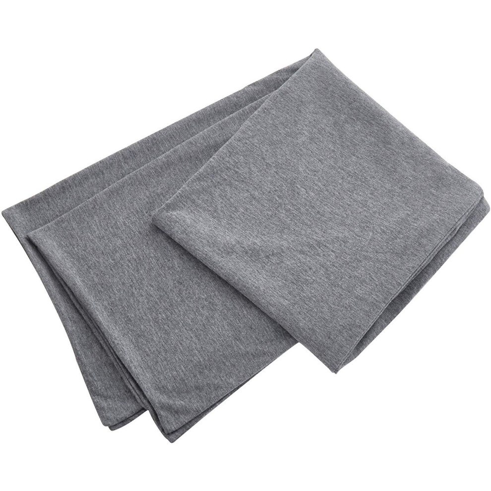 Oubonun 100% Jersey Cotton Body Pillow Cover With Zipper - Luxury Soft Removable Body Pillow Case - Long Fuzzy Body Pillow Cover - Knitted Cotton Pillowcase (Grey, 21"X54")-image