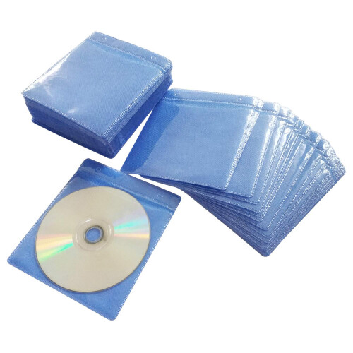 100 Τεμάχια Premium Θήκες CD DVD, Πάχους Διπλής Όψης από Πλαστικό (Μπλε) 1