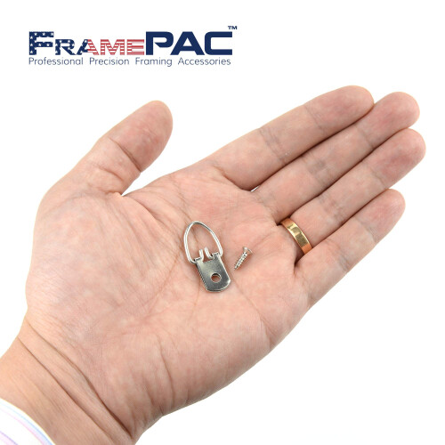 Framepac D-ring Image Image Pilers avec vis [100 pack] - (aka image suspendue quincaillerie d'image d'image d'image cintre Hangage d'image Hooks 1