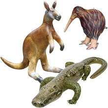 Jet Creations Life 3-PK Kangaroo Kiwi Bird Alligator Inflatable Toy for Endless Fun Decor Party Balloons for Kids Adults Birthday Halloween Cold