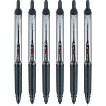 Pilot Precise V5 RT, nachf   llbarer und einziehbarer Kugelschreiber, extrafeine Spitze, 0,5 mm, schwarz, 6 St   ck