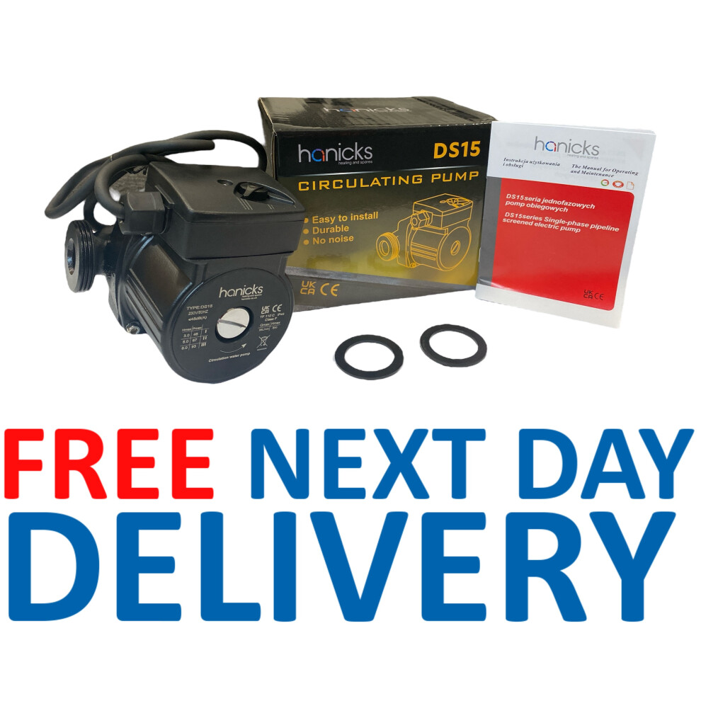 Hanicks Grundfos Ups2 Heating Circulating Pump 15-60/130 1½" 98334549 Replacement Ds15 By