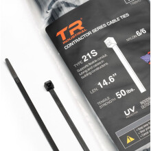 UV-Kabelbinder der TR Industrial Contractor-Serie (100 Stck), 14,6 Zoll, Typ 21S, hergestellt in den USA