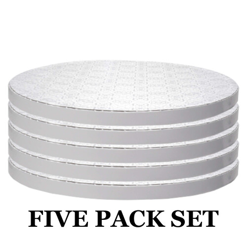 OCreme Cake Board, Λευκοί Στρογγυλοί Δίσκοι Κέικ 10" με Σχεδιασμό, Ισχυρές 1/2" Πάχους 1