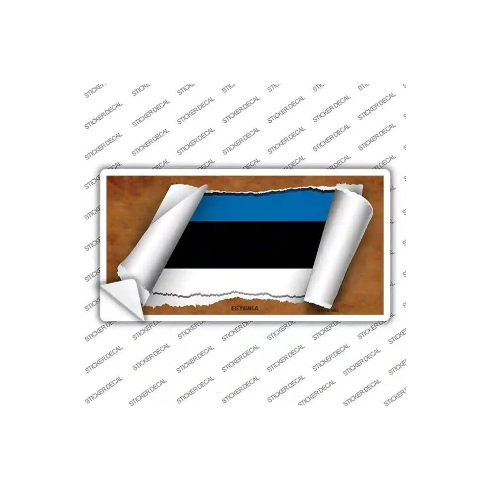 Smart Blonde Lp-9173S-L Estonia Flag Scroll Novelty Sticker Decal - Large 792636037269