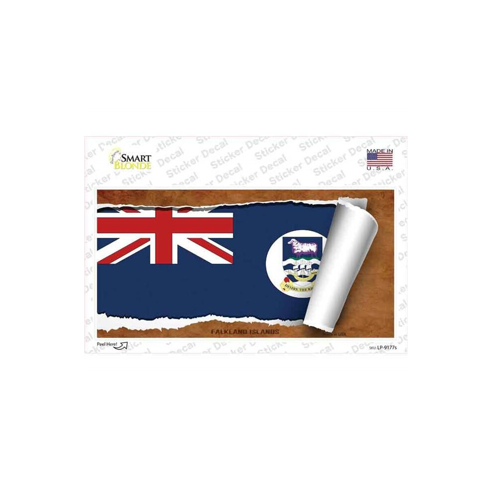 Smart Blonde Lp-9177S-M Falkland Islands Flag Scroll Novelty Sticker Decal - Medium 792636037290