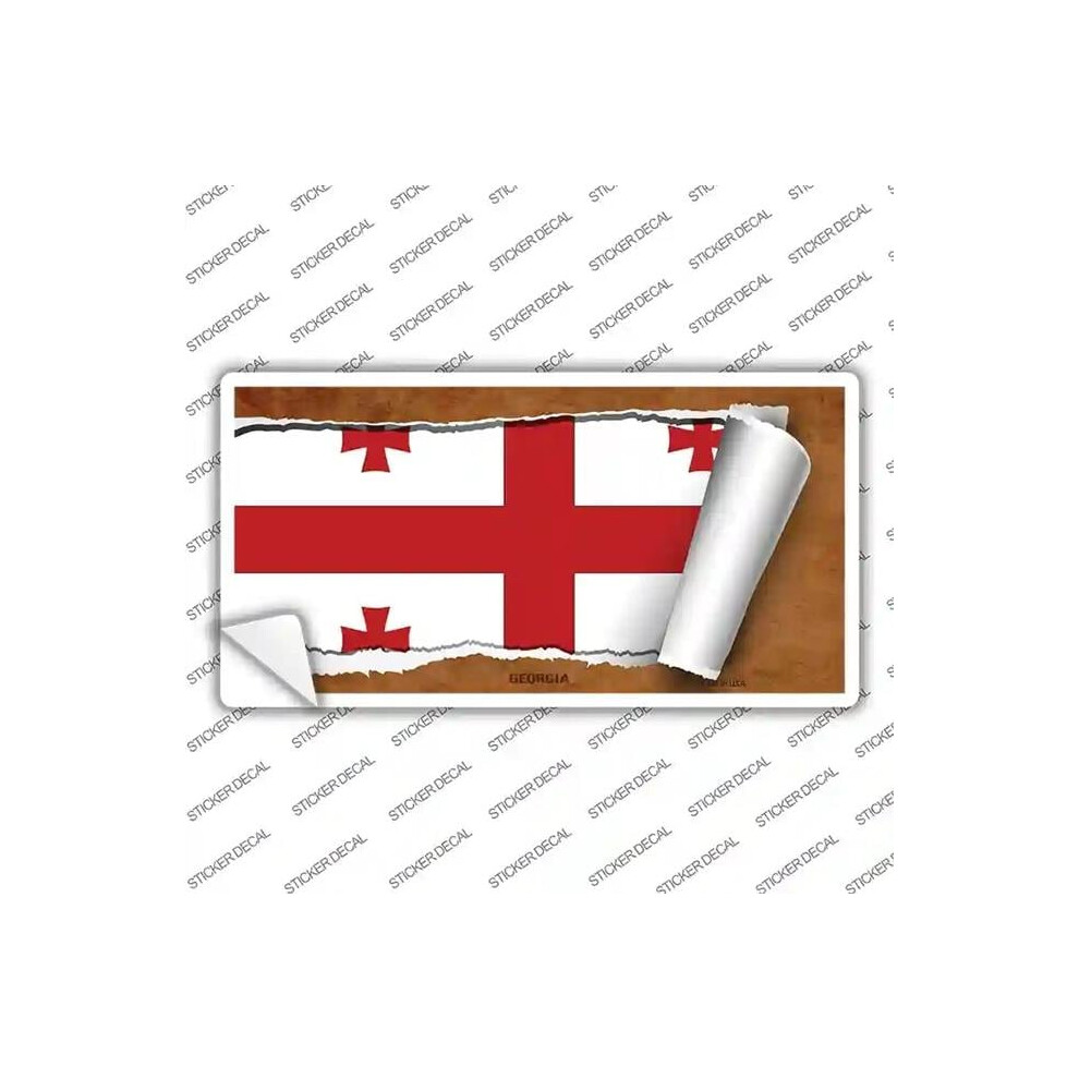 Smart Blonde Lp-9182S-S Georgia Country Flag Scroll Novelty Sticker Decal - Small 792636037351