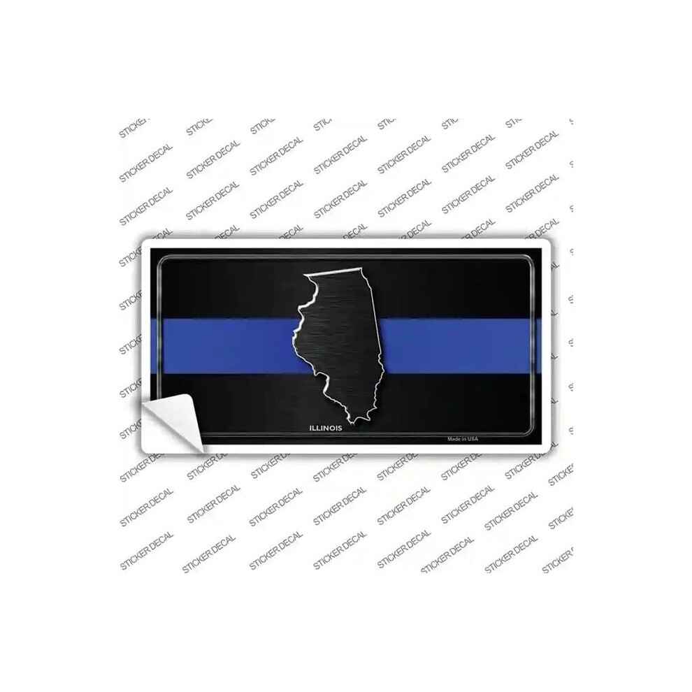 Smart Blonde Lp-8895S-S Illinois Thin Line Novelty Sticker Decal - Small Blue 792636037757