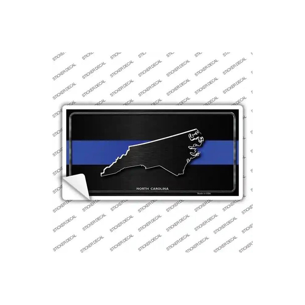 Smart Blonde Lp-8915S-L North Carolina Thin Line Novelty Sticker Decal - Large Blue 792636037863