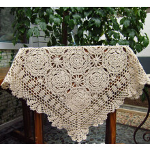Hetao 100% katoen handgemaakt gehaakt vierkant tafelkleed kleedjes kanten tafelhoezen beige 19 inch